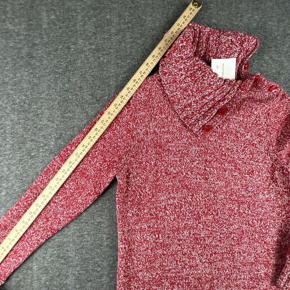 Croft & Barrow Marled Sweater Womens Sz Large Red Turtle Neck Cable Knit NWT - Picture 9 of 10